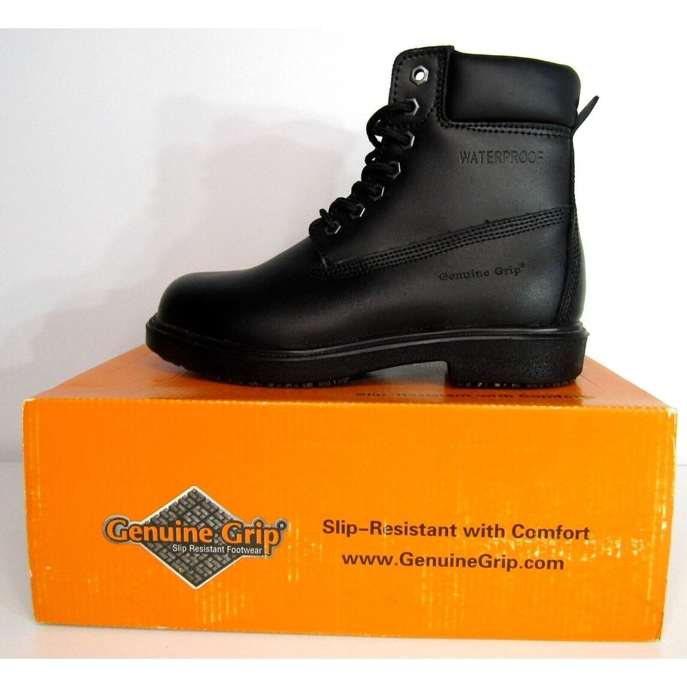 Genuine Grip Slip-Resistant Waterproof 6 in. Soft Toe Wide Work Boot M 5.5W/W 7W